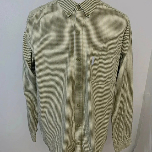 Columbia Other - Columbia  Shirt Men XL  Olive Green Check Long Sleeve 100% Cotton Button Up